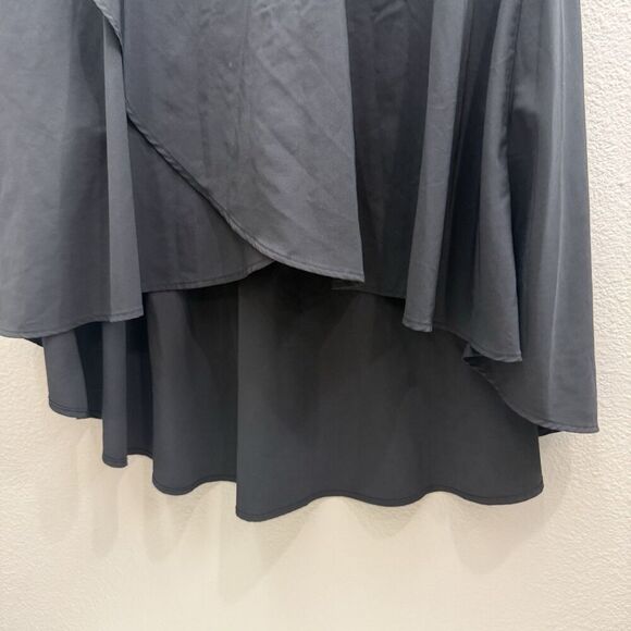 Womens Black Skirt Size Large Workout Festival Gym Walking Hi-LO Ruffle - Picture 3 of 5